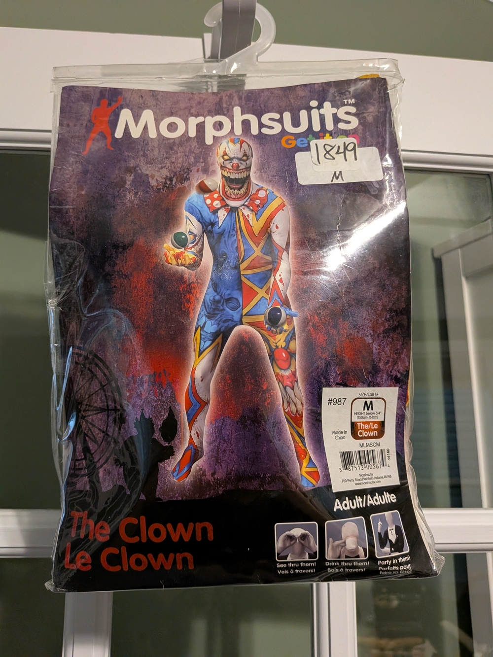 Morphsuits The Clown Orc Jaw Adult Size M Costume Multicolor Halloween MLMSCM